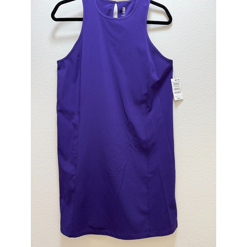 ID Ideology Solid Performance Dress Women's M VioletIndigo Scoop Neck Sleeveless